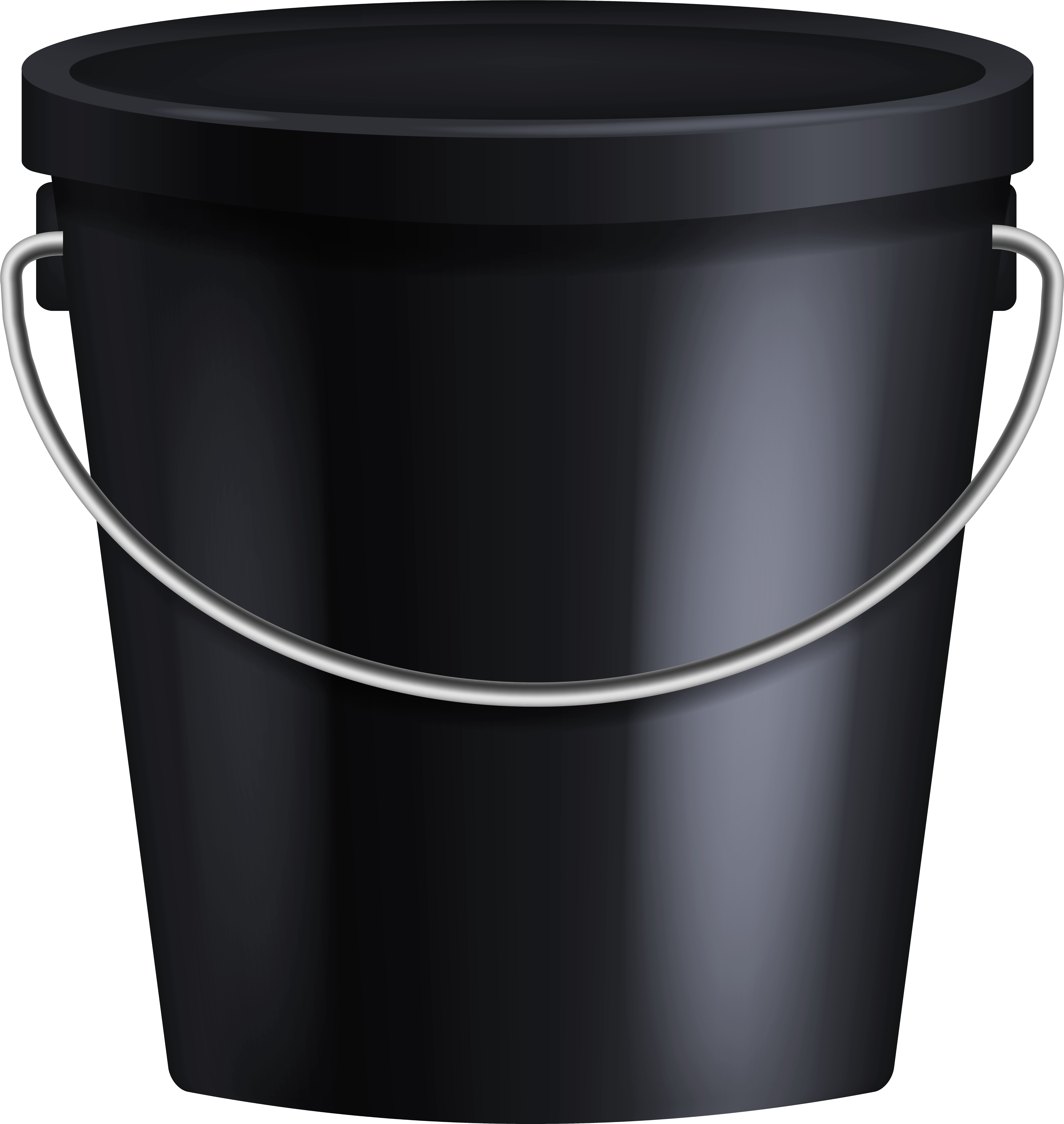 Black Bucket Png Clipart (7580x8000), Png Download