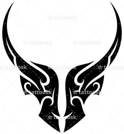 牛 設計 刺青 (417x450), Png Download