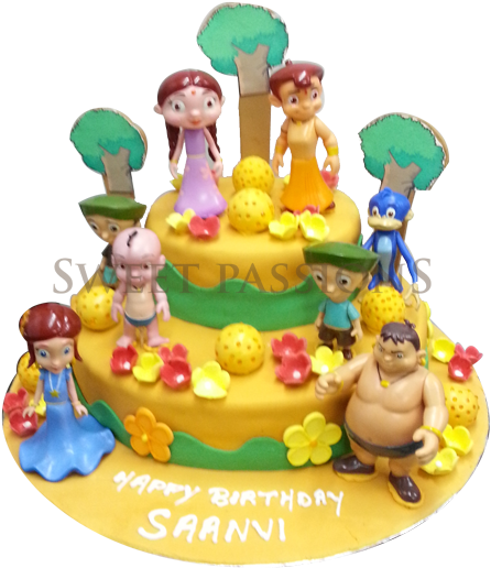 2 Tier Chotha Bheem Toys Theme - Chhota Bheem (464x600), Png Download