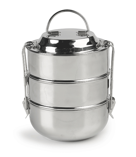Raja 3-tier Tiffin - Stainless Steel Lunch Box Leak Proof India (1224x530), Png Download