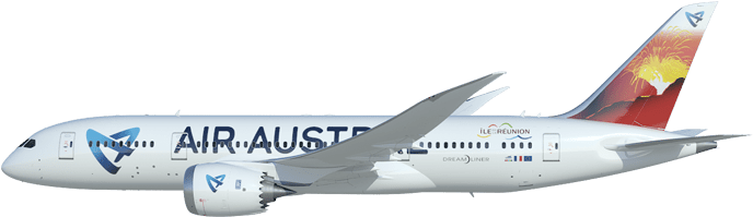 Information At Hand Suggests That Air Austral, The - Boeing 737 Next Generation (1000x445), Png Download