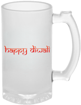 Diwali Greetings Frosted Beer Mug - Beer Mug Frosted Personalised (284x426), Png Download