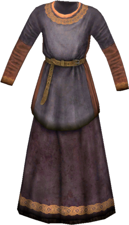 Girl's Grey Dress - Girls Grey Dress Skyrim (500x725), Png Download