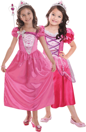 Girl's Pink Barbie Costume (284x426), Png Download
