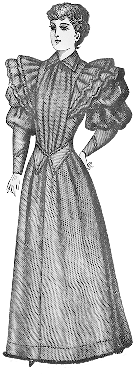 Victorian Clothing Home Dress 1894 - Victorian Era (303x768), Png Download