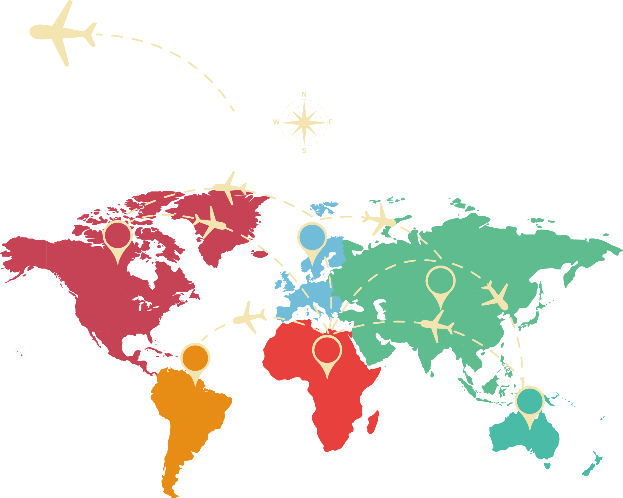 Us Map Globe Clipart - Plain World Map (2087x1669), Png Download