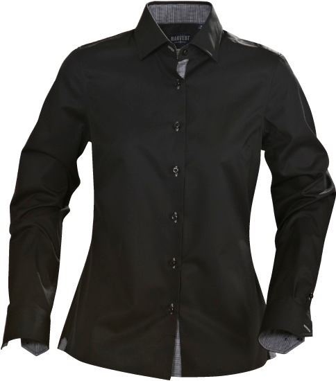 James Harvest Baltimore Ladies Shirts - Plain Black Flannel Shirt (600x600), Png Download