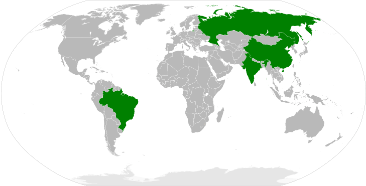 Map Of Brics (800x406), Png Download