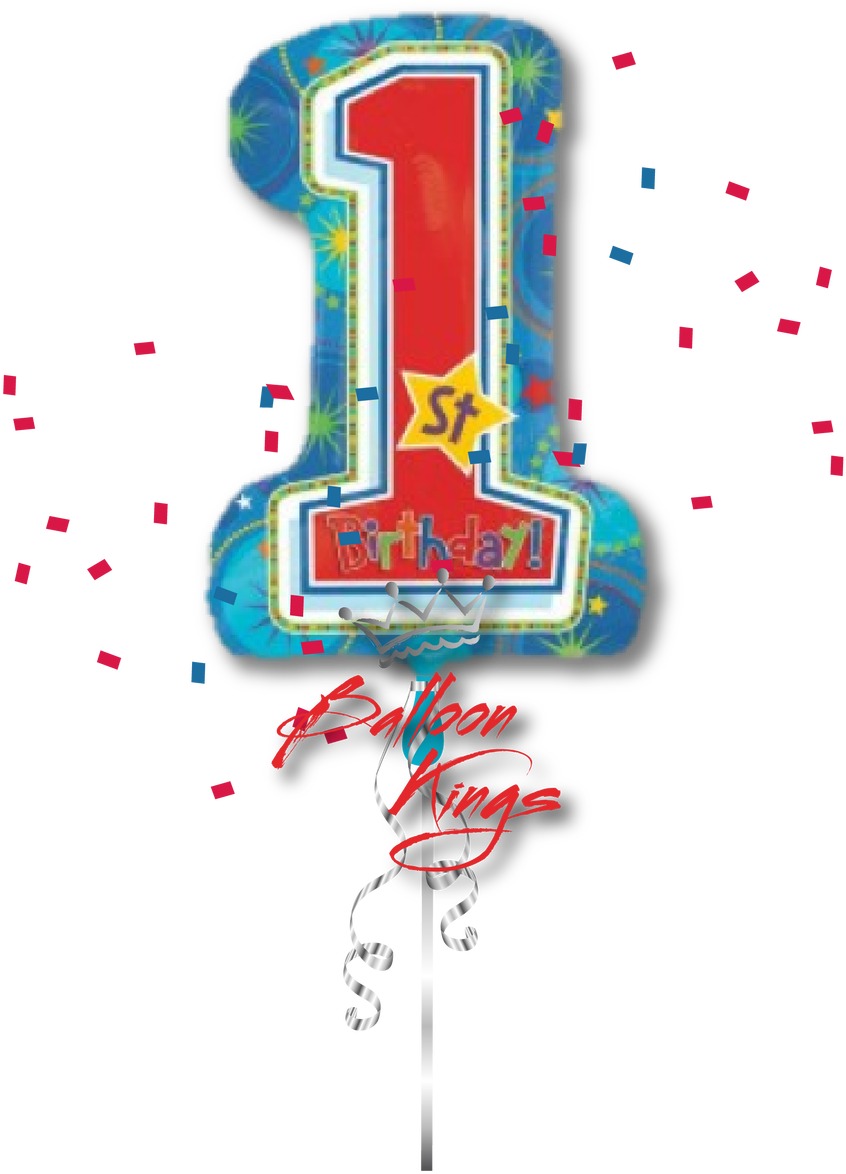 1st Birthday Stars - 28" One-derful Birthday Boy Supershape Foil Balloon (1068x1280), Png Download