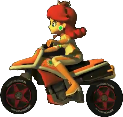Motorbike - Princess Daisy On Bike (477x427), Png Download