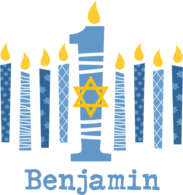 Favorite - 1st Hanukkah Candles Round Ornament (700x700), Png Download