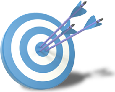 Aqm Mission - Target With 3 Arrows (422x322), Png Download