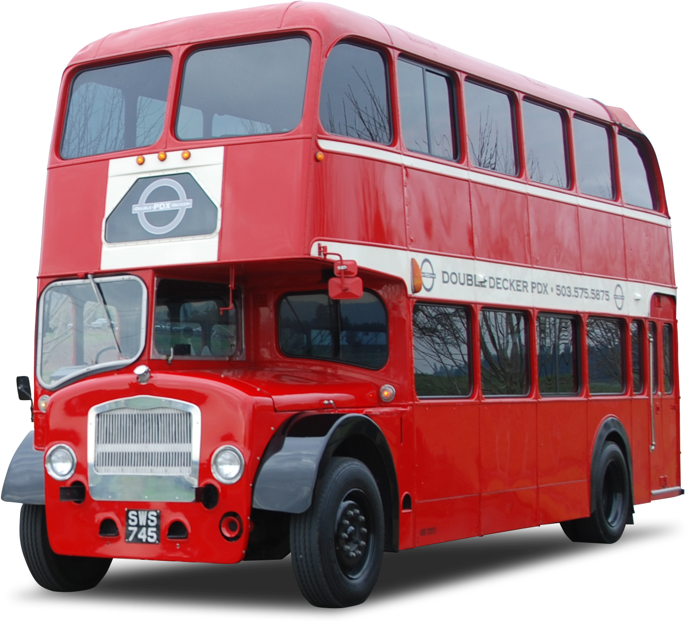 Double Decker Pdx - Double Decker Bus Png (1612x1356), Png Download