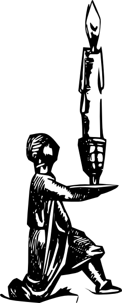 How To Set Use Antique Statue Candel Holder Clipart (240x597), Png Download