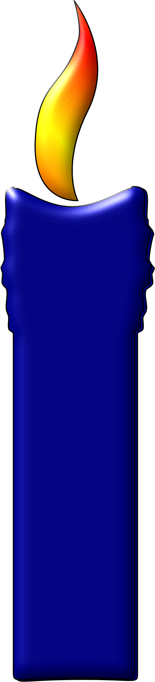 A Blue Color Candle - Blue Candle Clipart (584x2400), Png Download