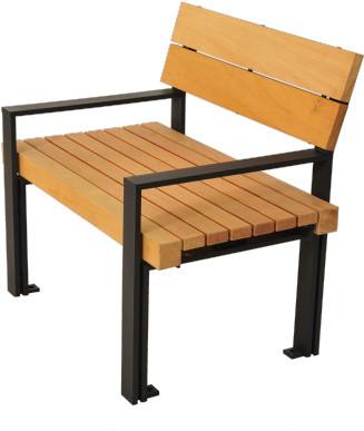 Benches In Wood - Chair In Park Png (550x460), Png Download