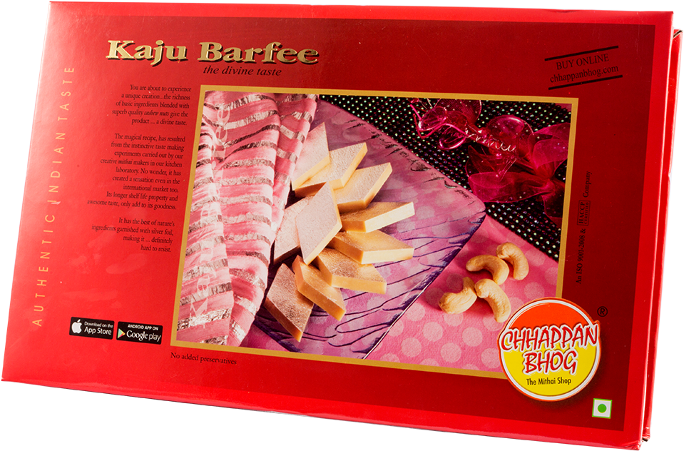 Kaju Burfi 250g - Kaju Katli Box Chappan Bhog (1000x1000), Png Download