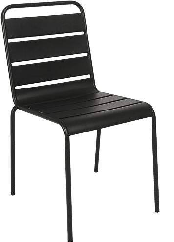 Portage Park - Erp Chairs Outdoor Steel Chair Without Arm In Black (400x630), Png Download