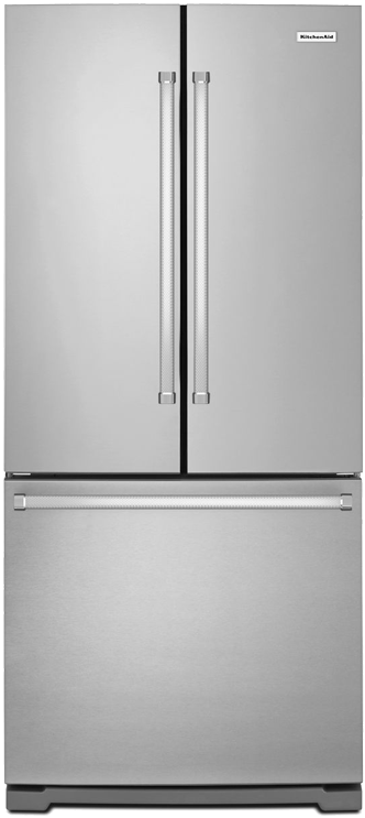 Kitchen Aid Bottom Freezer And French Doors Refrigerator - Amana Abb1924brm (519x804), Png Download