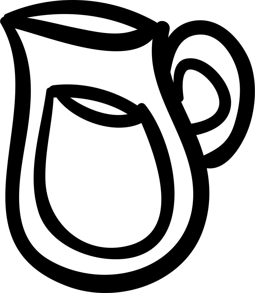 Drinking Water Jar Hand Drawn Tool Comments - Jarra De Agua Icono (854x980), Png Download