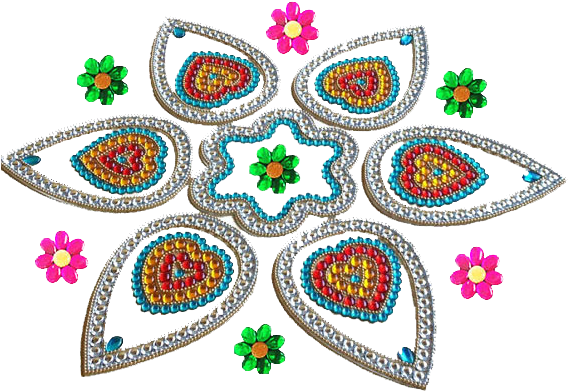 Diwali Rangoli Png - Embroidery (570x418), Png Download