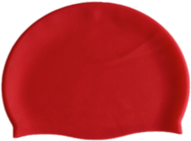 red swimming hat