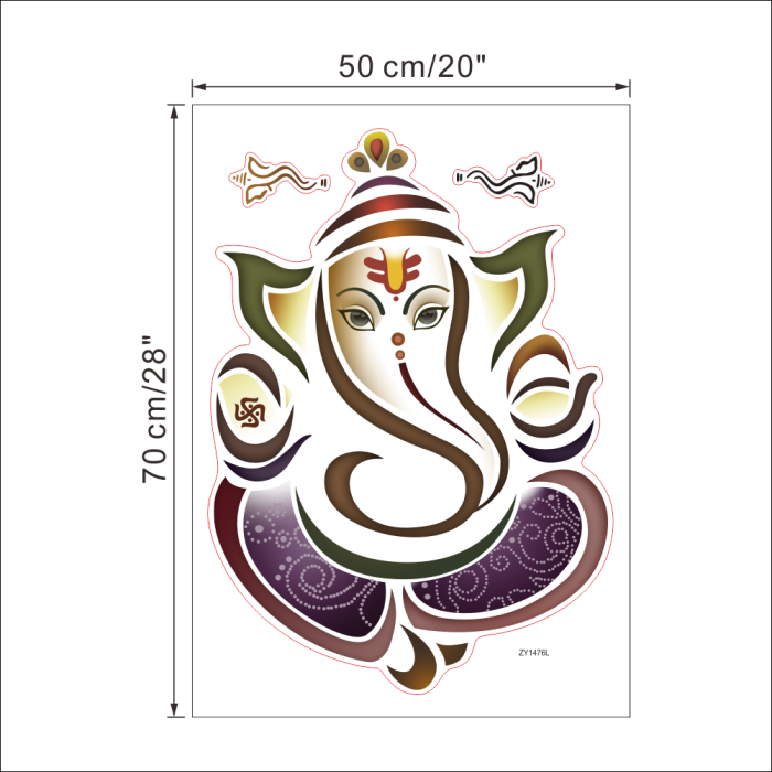 Indian Hindu Elephant God Ganesh - God Stickers For Walls (700x700), Png Download