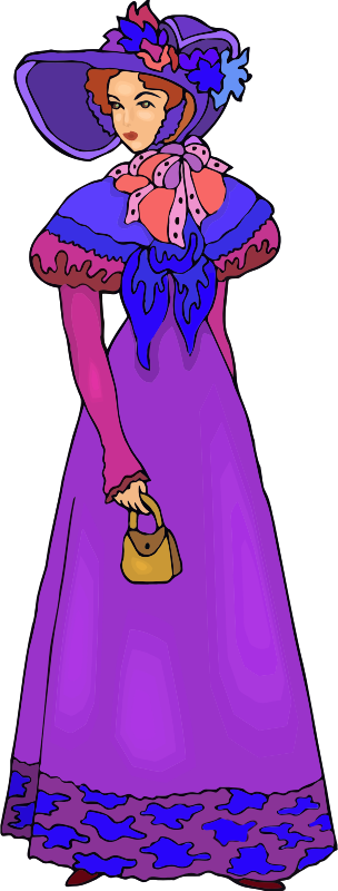 Mauve Clipart Elegant - Elegant Lady Clip Art (304x800), Png Download
