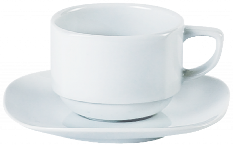 Mimoza Square Stacking Tea Cup 7oz - Saucer (800x503), Png Download