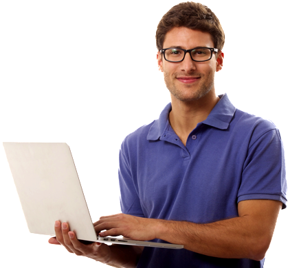 English Courses - Persona En Laptop Png (556x390), Png Download