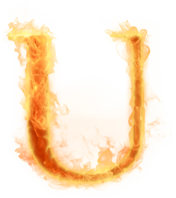 Burning Letter U Png (355x400), Png Download