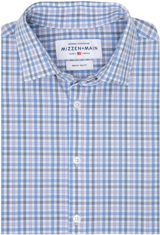 Mizzen Main Donley Purple Blue White Multi-plaid Trim - Mizzen+main (620x620), Png Download