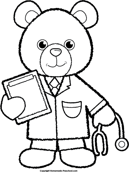 Teddy Bear Clipart Clipart Free - Teddy Bear Doctor Clipart (441x588), Png Download