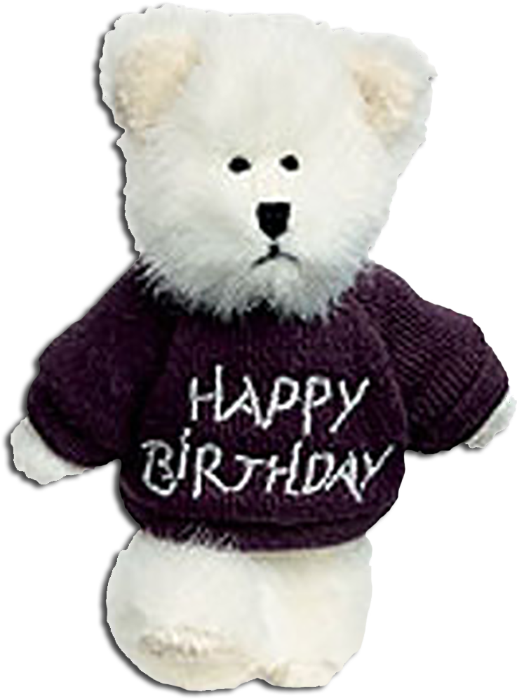 Boyds Happy Birthday Bear Mini Messenger White Teddy - Happy Birthday White Teddy Bear (759x1000), Png Download