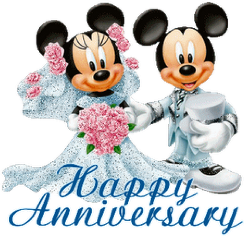 Clipart Stock Anniversary Vector Happy - Happy Anniversary Mickey And Minnie (1024x1024), Png Download