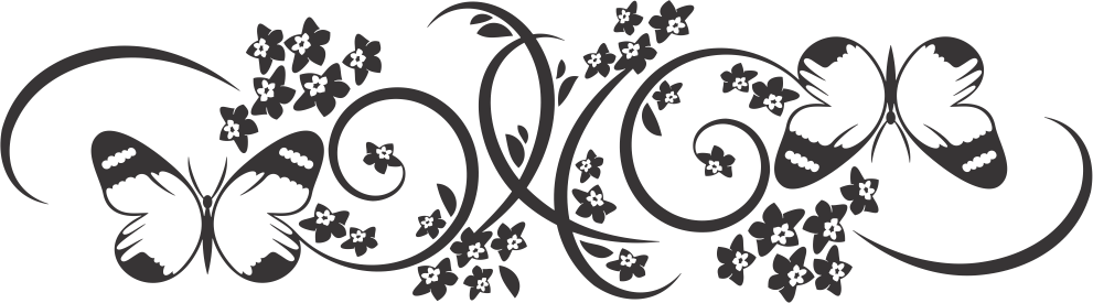 Wedding Program Clipart Graphic Design 83 - Style And Apply Butterfly Branch Wall Decal (991x275), Png Download