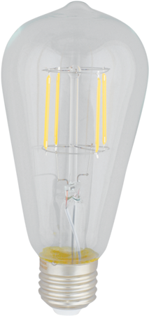 St-64 2700k 6w - Filament Led Clear 6w Bulb (300x480), Png Download