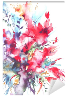 Watercolor Bouquet Of Flowers, Beautiful Abstract Splash - Watercolor Splash Floral Background (400x400), Png Download