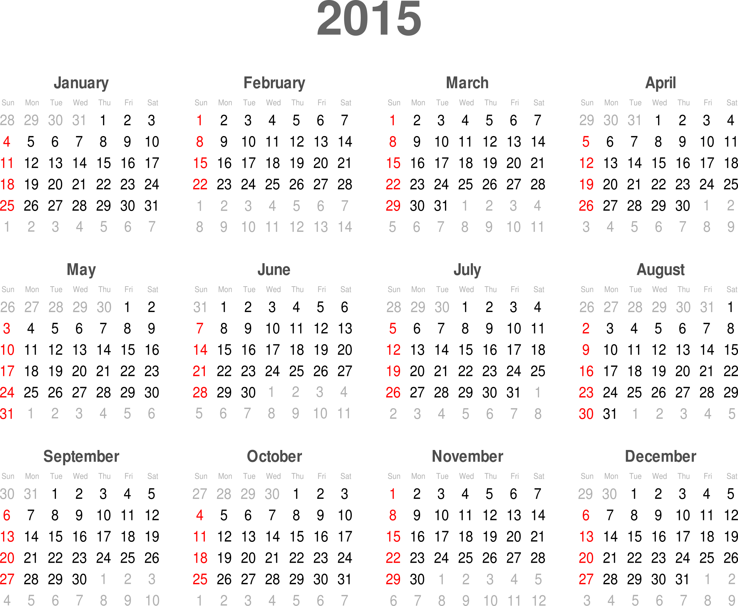 Big Image - 2019 Calendar Full Year (2400x1973), Png Download