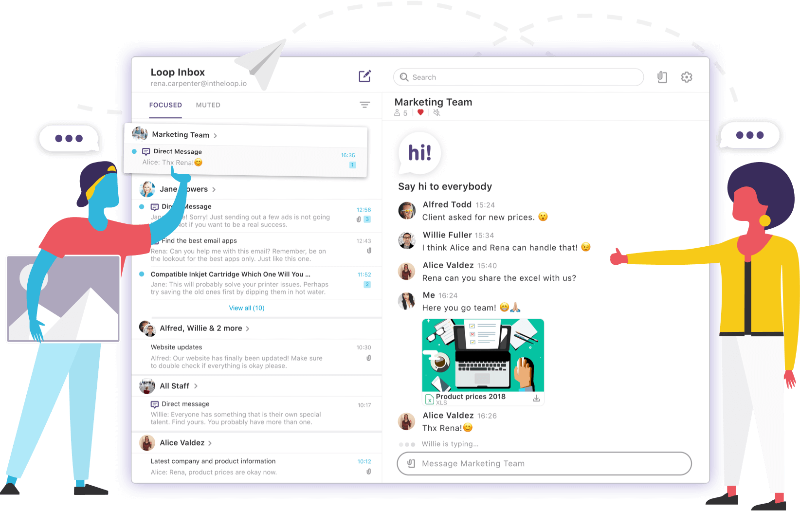 Loop Email Client With Chat, Email, Team Collaboration - Email (1644x1050), Png Download