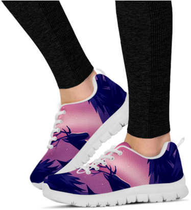 Women's Pink Aurora - Cute Cat Ladies Sneakers (480x480), Png Download