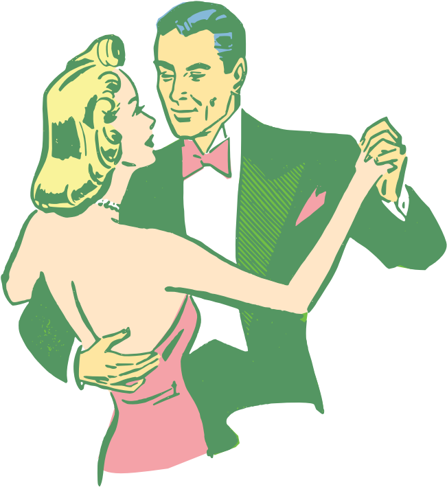Dancing Couple Colorized - Casal Dançando Em Desenho (800x800), Png Download