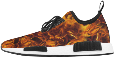 Flaming Fire Pattern Men's Draco Running Shoes - Pop Creation Womans High Top Shoes Twinkling Stars (500x500), Png Download