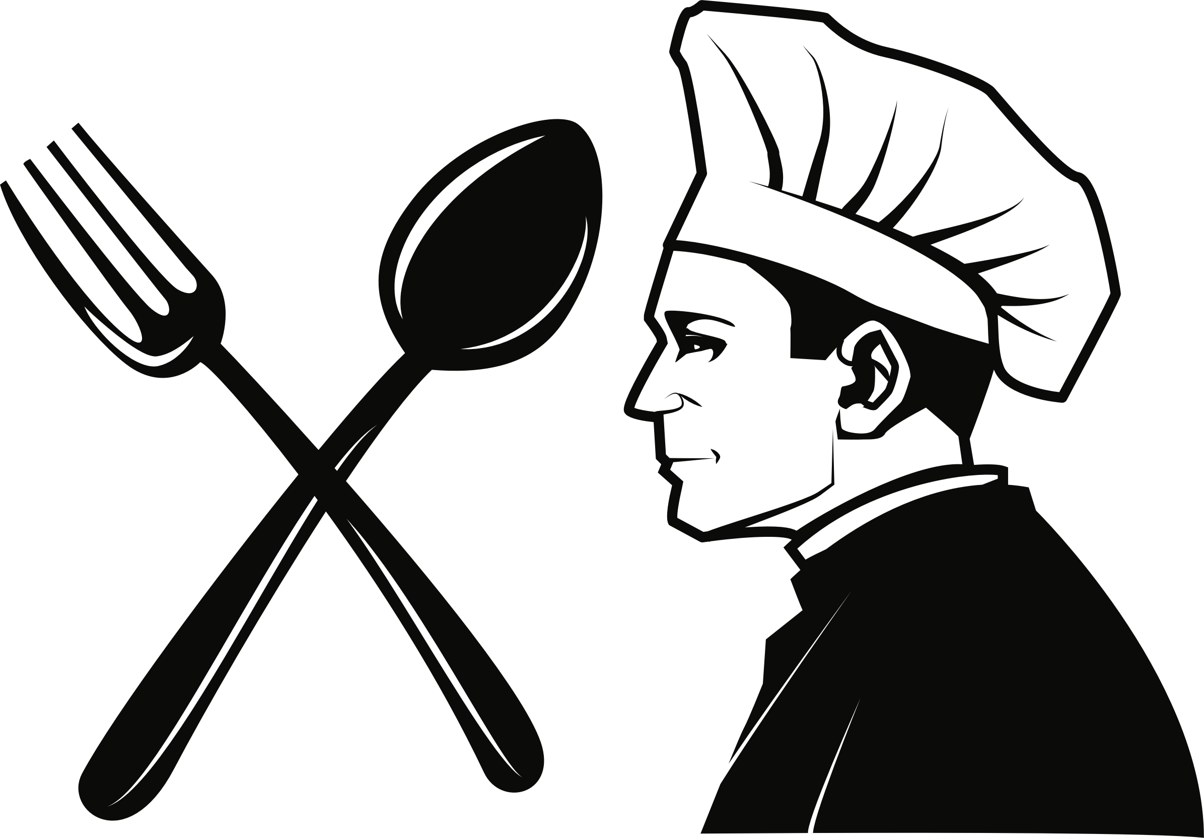 Clip Art Royalty Free Download Public Domain Chef Fork - Catering Clipart (2391x1664), Png Download
