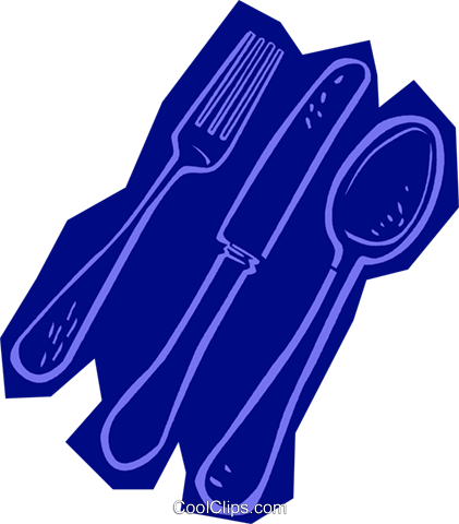 Knife, Fork, And Spoon Royalty Free Vector Clip Art - Fork (421x480), Png Download
