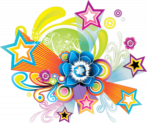 Full Color Decal Stars Salute Rainbow Sticker, Stars (500x423), Png Download