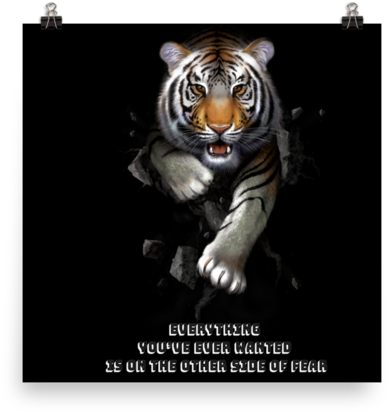 The Mountain Tiger Stalk Wall Art Illustration - Canvas (600x600), Png Download
