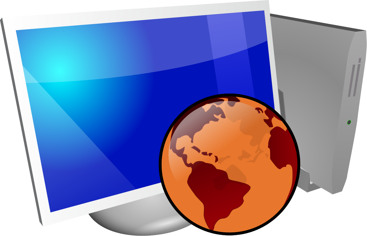 File - Computer-globe - Svg - Computer And Globe Hd Png (800x515), Png Download