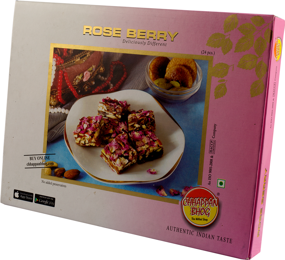 Rose Berry Packing Of 24pcs - Chhappan Bhog (1000x1000), Png Download