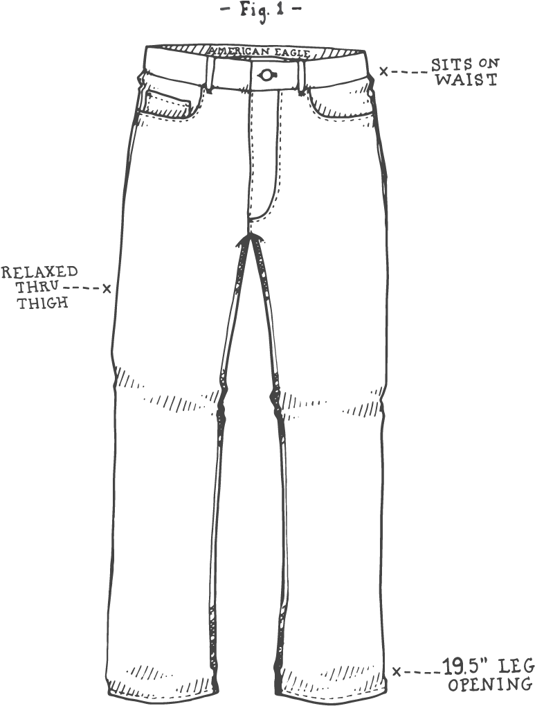 The Bootcut Jean Is A Classic - Drawing (940x1104), Png Download